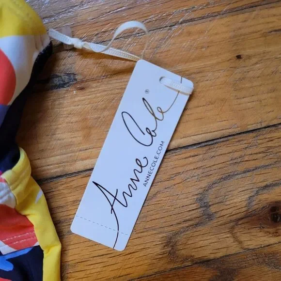 Anne Cole Women's Underwire Tankini Top Coloful Leaf Print Size 32C / 34B - Picture 8 of 12